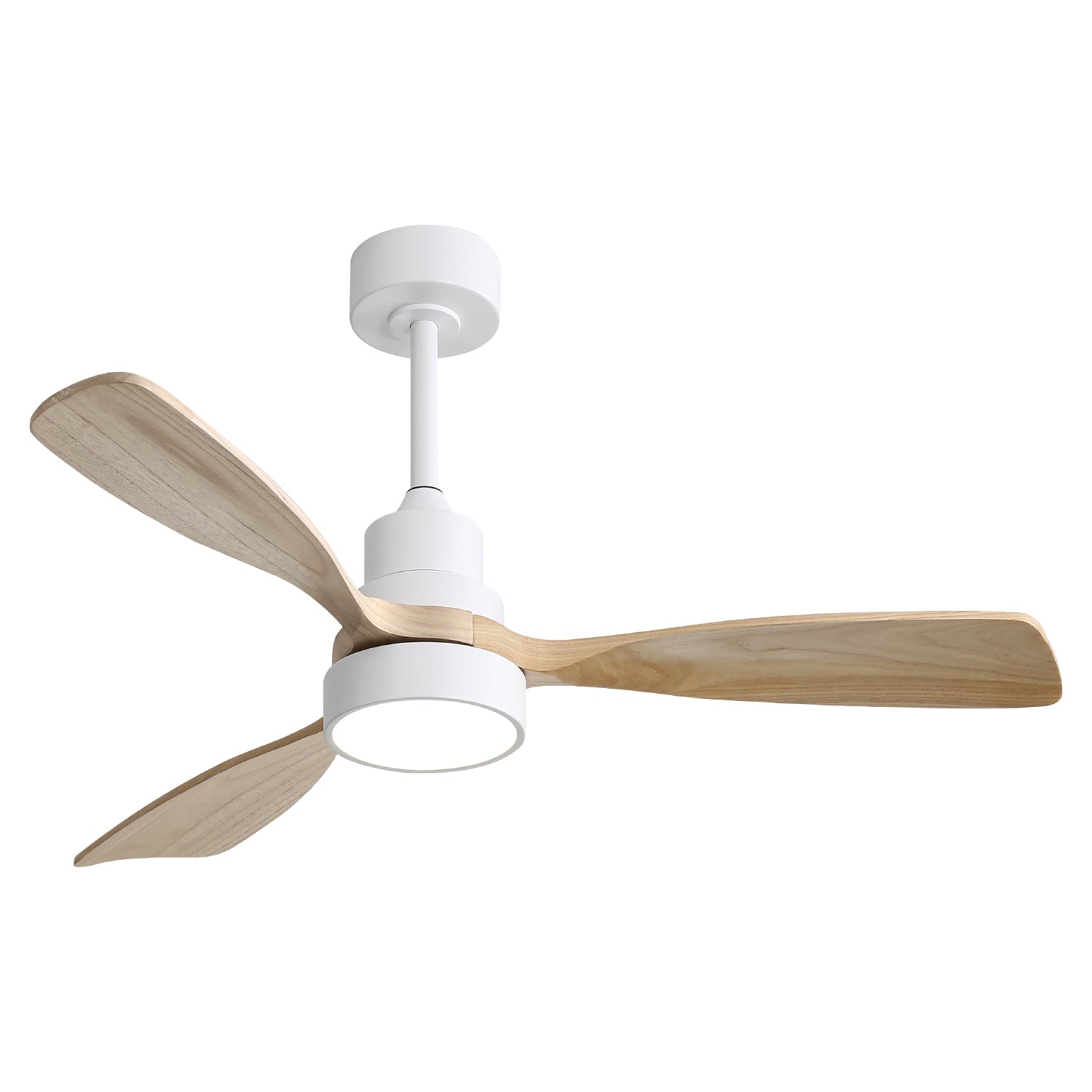 48 Inch Indoor Ceiling Fan With Light 3 Solid Wood Blades Remote Control Reversible DC Motor For Living Room