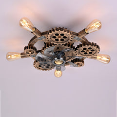 19.6" Farmhouse ceiling fan  light and remote, Industrial Caged Ceiling Fan Light, Retro Ceiling Fan Lights with 7 Blades , Reversible  Motor for Dining Room Living Room Bed--NOT Included Bulbs