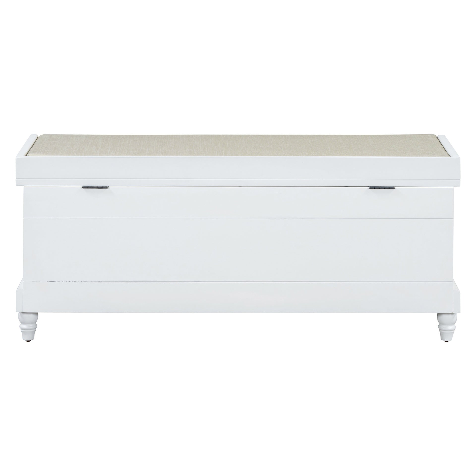 TREXM Classic Shoe Bench with Cushion and Three Drawers, Fluted Entryway Bench with Storage for Living Room, Entryway, and Hallways