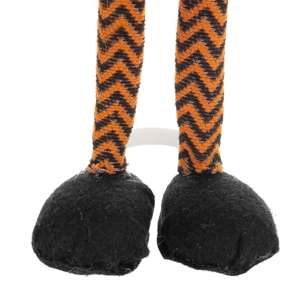 Set of 2, 6.3x4.3x16" Fabric Standing Orange Gnome W/Black Gnome & Holding Banner, for Halloween Decor