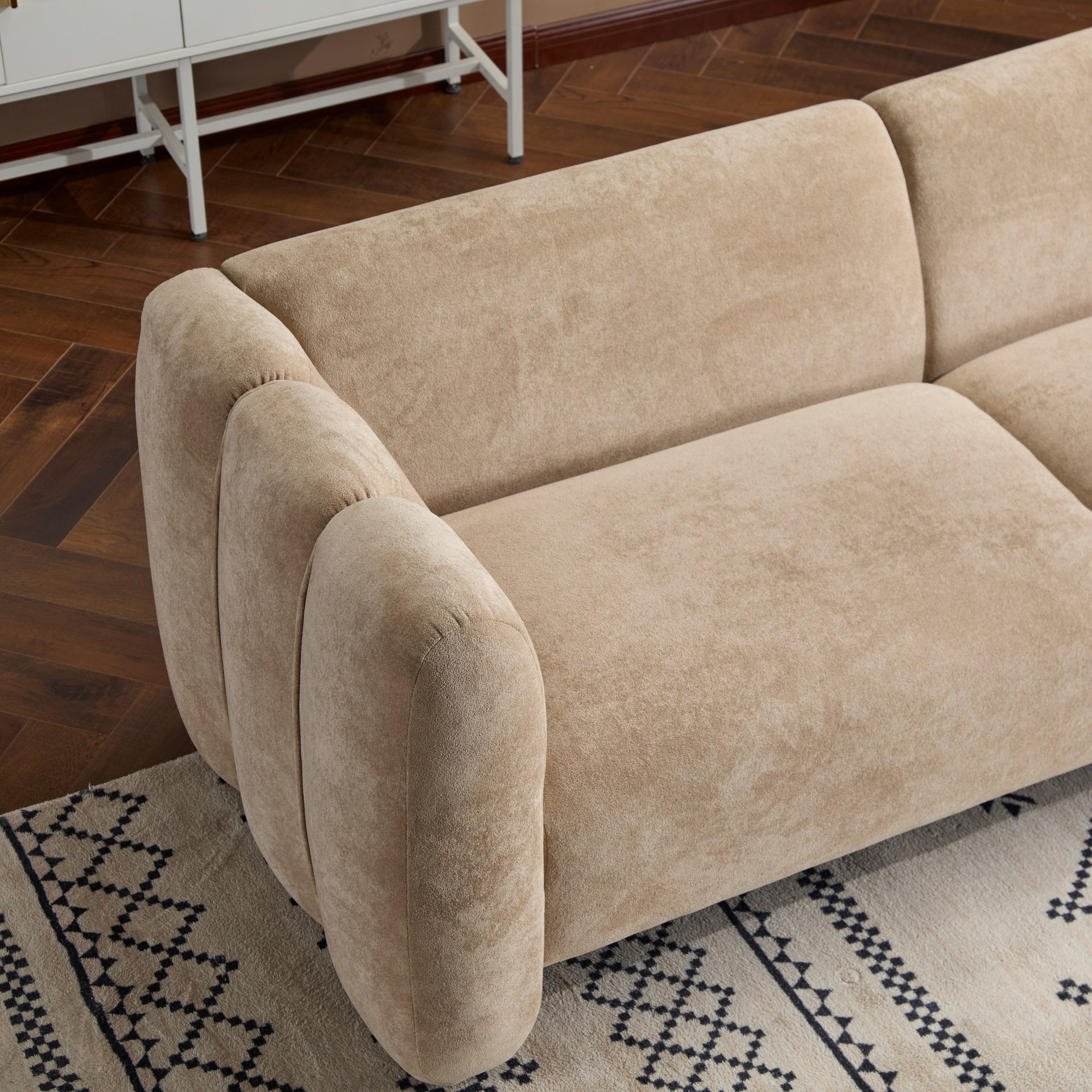 Tonson 83" 3-Seater Velvet Sofa,Wave Design, Living Rooms,Bedrooms,Apartment Office,Nomad