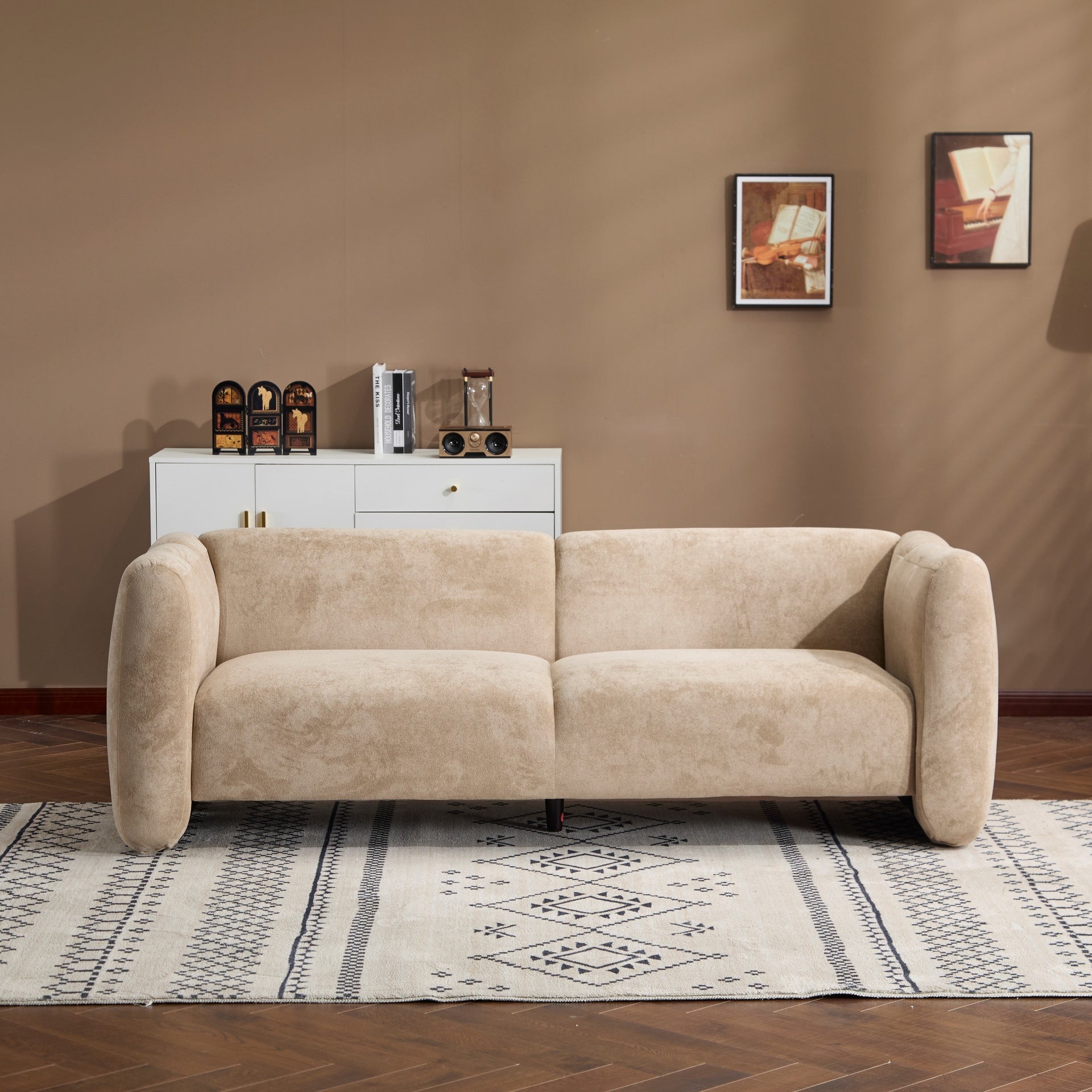 Tonson 83" 3-Seater Velvet Sofa,Wave Design, Living Rooms,Bedrooms,Apartment Office,Nomad