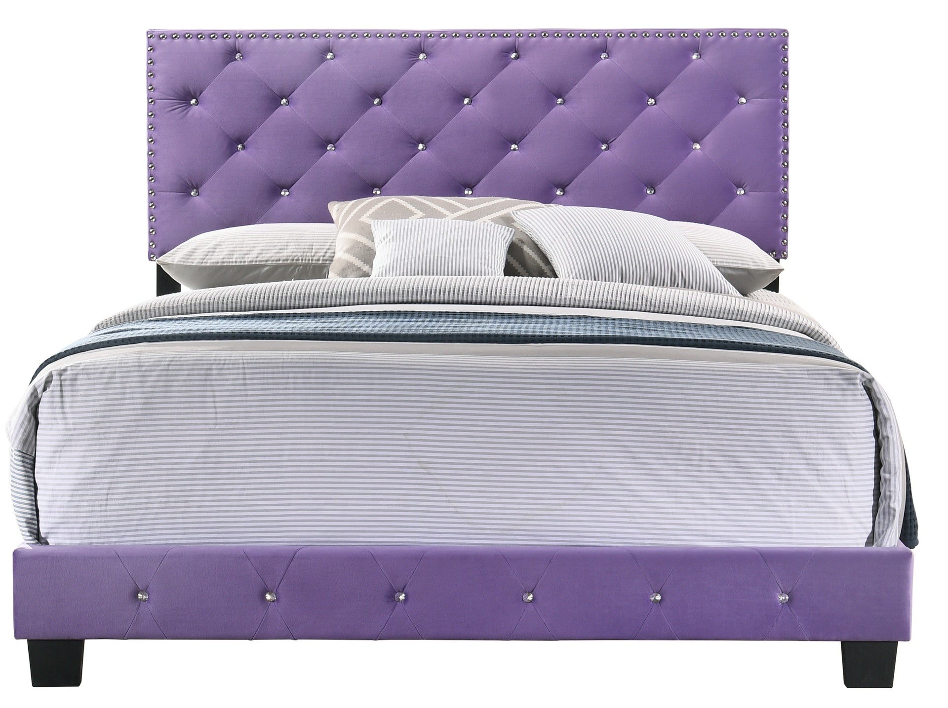Enchanting Purple Transitional Queen Bed