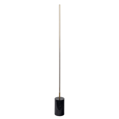 Prism Brassed Gold LED Floor Lamp with On/Off Switch Faux Marble Base