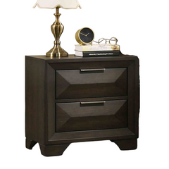Transitional Style 1pc Nightstand Metal Handles Bracket Legs Centre Metal Handles English Dovetail Drawers Espresso Finish Bedroom Furniture