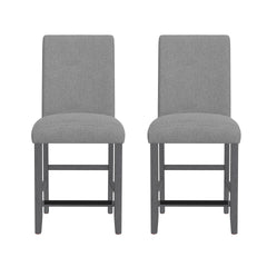 Gray Upholstered Barstools, Set of 2