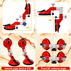 3-in-1 Adjustable angles (90-270 degrees) Suction Cup Tool for Seam Joining,fixation,and Leveling, Professional Countertop Installation Tool,red color