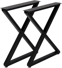 Metal Table Legs 28''x 24'' Heavy-Duty Desk Legs Industrial Furniture Legs for Dinning Table, Computer Table, Office Table (2Pcs)-Black