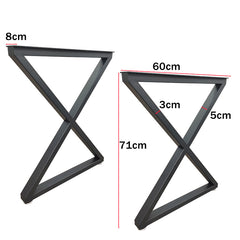 Metal Table Legs 28''x 24'' Heavy-Duty Desk Legs Industrial Furniture Legs for Dinning Table, Computer Table, Office Table (2Pcs)-Black