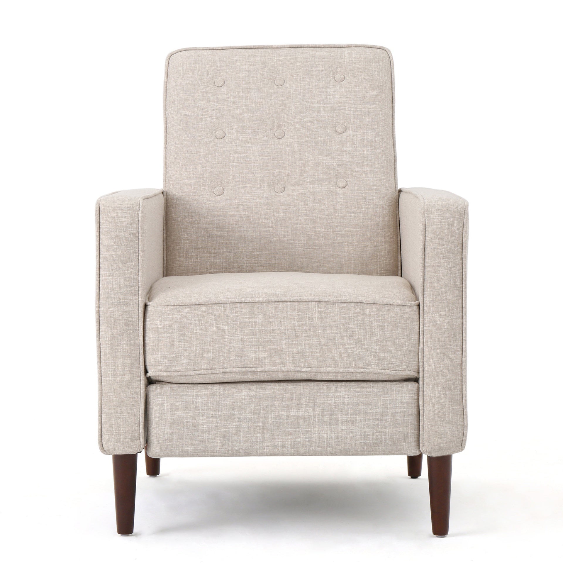 Fabric Recliner Chair Mid-Century Modern Recliner Pushback Single Recliner Sofa with Thicker Seat Cushion Tufted Upholstered Sofa with Wooden leg for Living Room Bedroom
