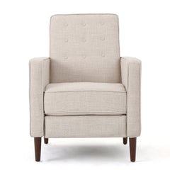 Fabric Recliner Chair Mid-Century Modern Recliner Pushback Single Recliner Sofa with Thicker Seat Cushion Tufted Upholstered Sofa with Wooden leg for Living Room Bedroom