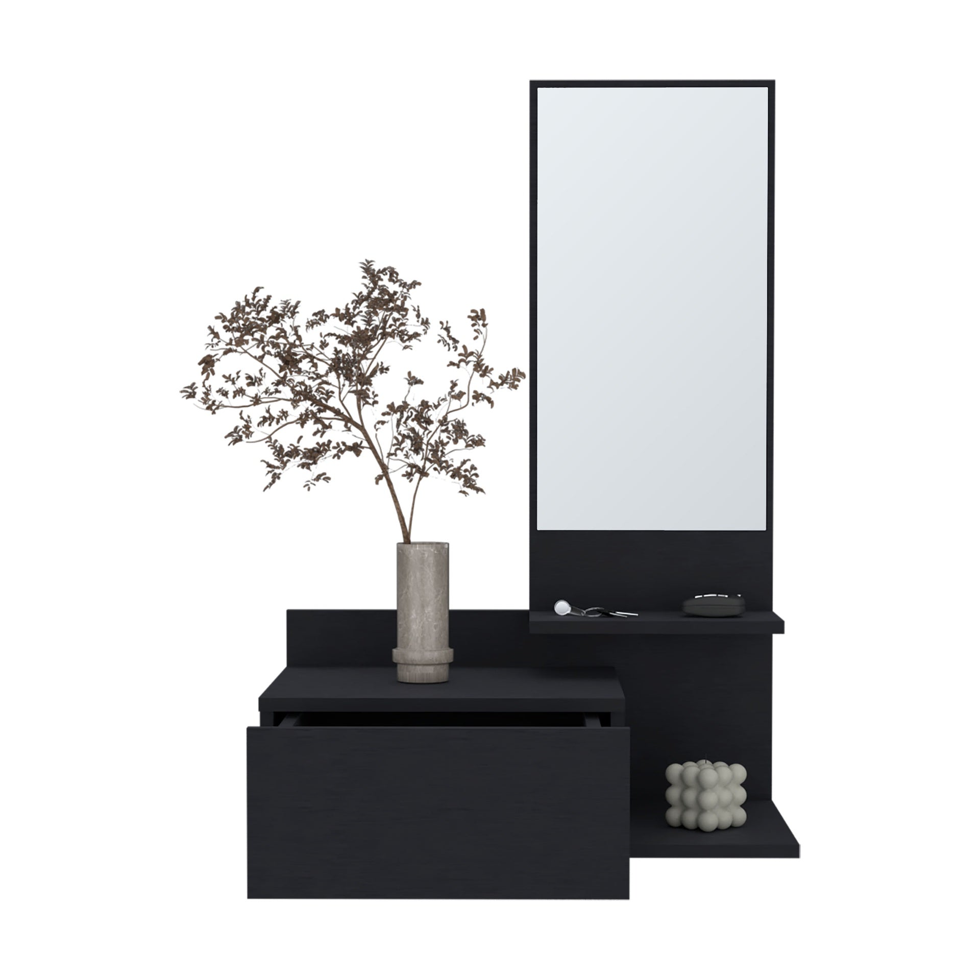 Floating Hallway Cabinet Lowell, Living Room, Black