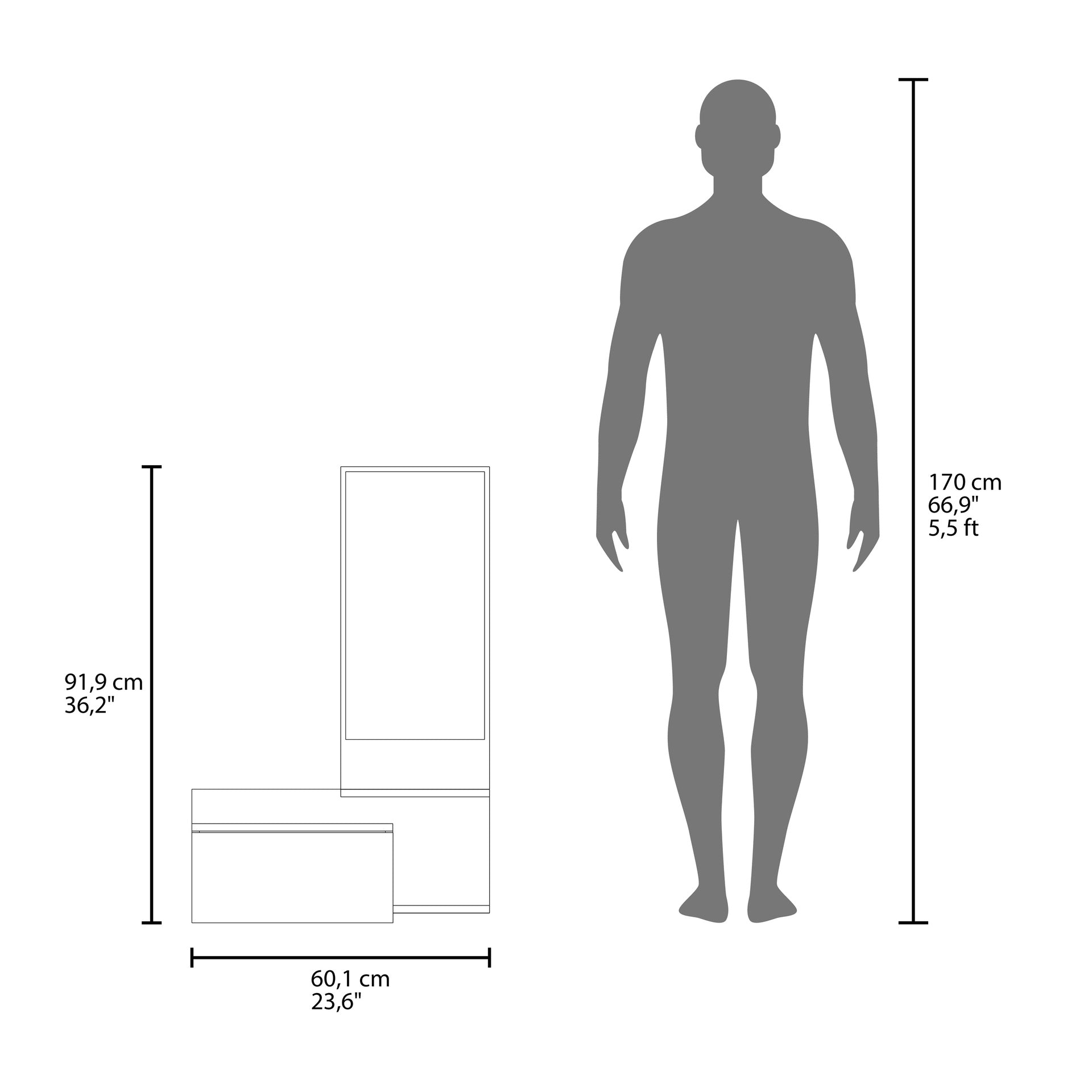 Floating Hallway Cabinet Lowell, Living Room, Black