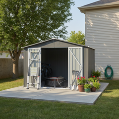 Metal outdoor storage sheds 10ftx12ft , Grey