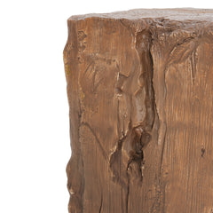 Amira Outdoor And Indoor Stump Shape MGO Side Table, Brown Finish