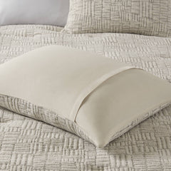 3 Piece Oversized Cotton Matelasse Comforter Set-Full/Queen