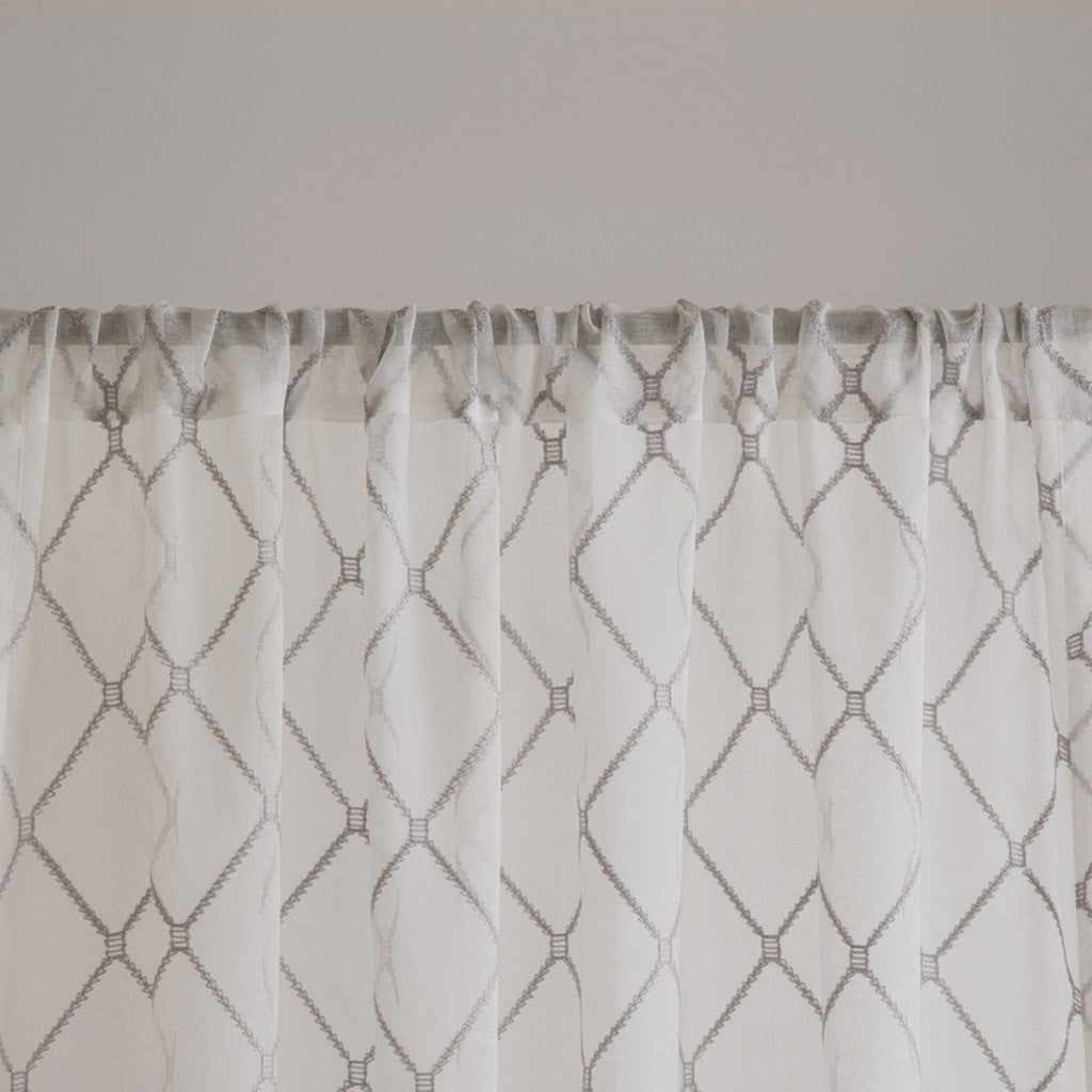 Diamond Sheer Window Curtain Panel(Only 1 Pc Panel)