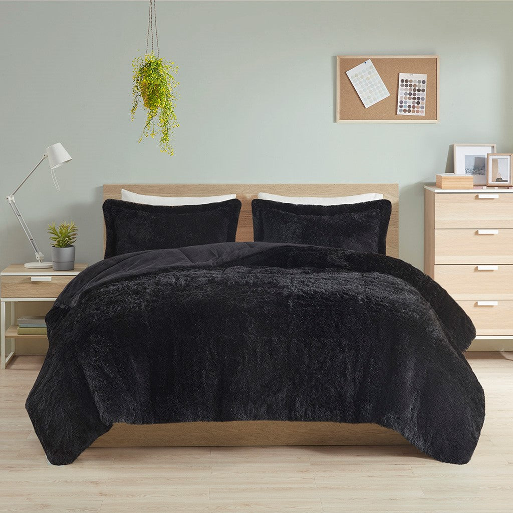 Twin/Twin XL Shaggy Long Fur Comforter Mini Set