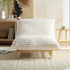 Accent  Armless Lazy Sofa, Casual Single Sofa, Corduroy Fabric, For Living Room And Bedroom , With Backrest, Single Seat, OFF-WHITE