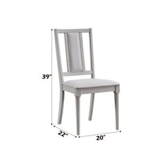 Marta Beige Linen & Natural Finish Side Chair (Set of 2)