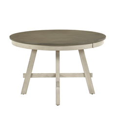 Rustic Antique White and Gray Finish 1pc Round Dining Table Farmhouse Contemporary Wooden Furniture