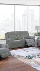 Smoke Color Fur Like Corduroy 1pc Motion Loveseat Living Room Reclining Couch Plush Textured Seat