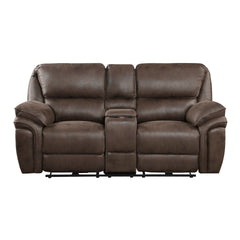 Plush Modern Design Living Room Power Reclining Loveseat Brown Microfiber Upholstery USB port Solid Wood Frame Furniture 1pc