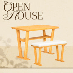 Farmhouse Modern Solid Wood Dining Table – Space-Saving Design