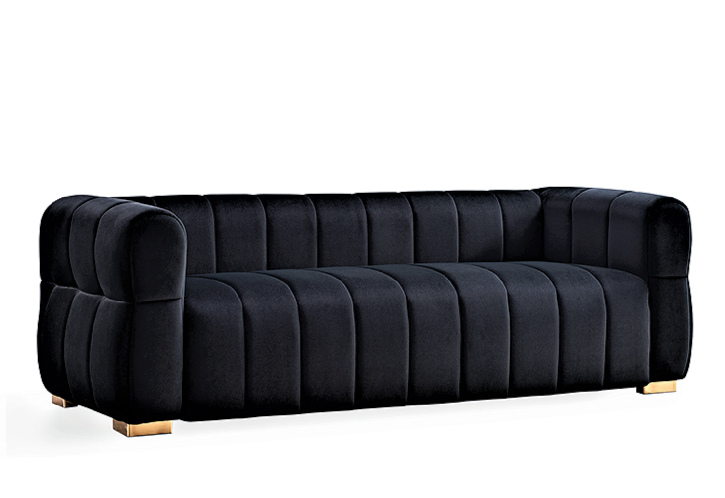Velvet Sofa with Tufted Low Back Design, Sophisticated 3 Seater Couch for Living Rooms, 89 Inch Wide, Easy Assembly