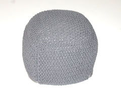 SEMI-Rounded Pouf - Cable Knitted - Handmade - Perfect Seating for Children and Adults - Footrest for Living Room or Bedroom - 100% Cotton Pouf (21" X 21" X 18")