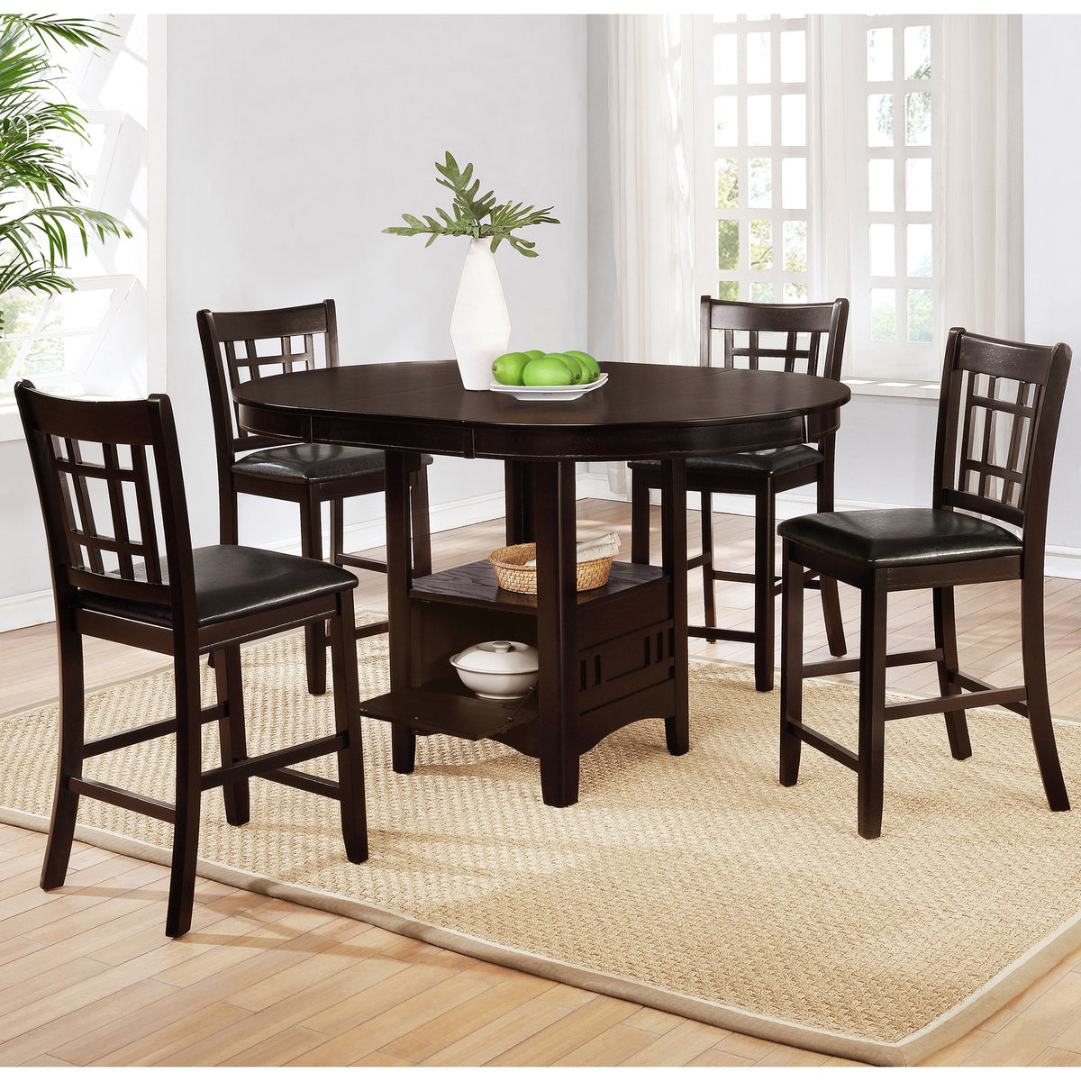 Danford Black and Espresso 5-piece Counter Height Dining Set