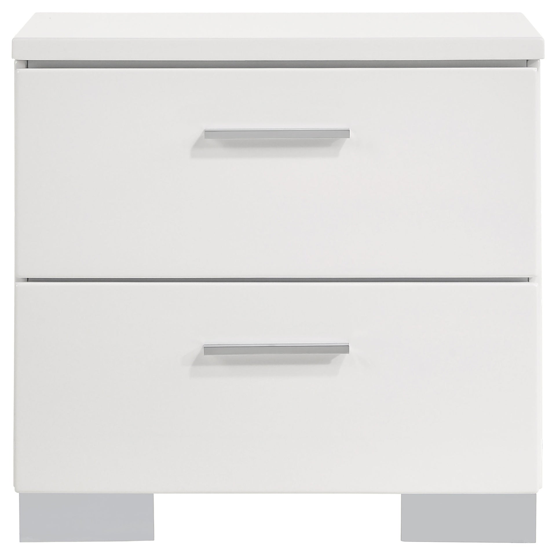 Dulcey White High Gloss 2-drawer Nightstand