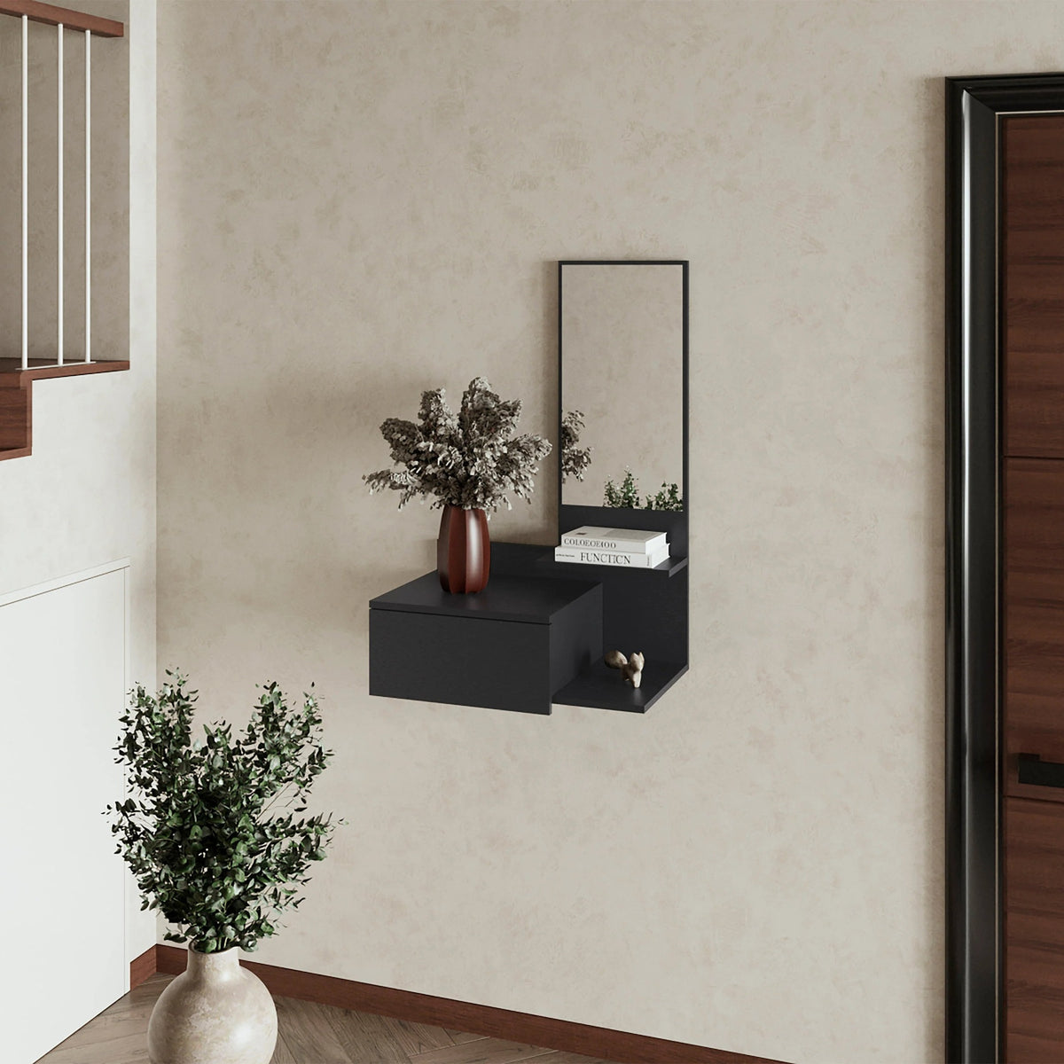 Wenge Floating Vanity with Included Mirror