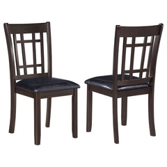 Espresso and Black Lattice Back Side Chairs (Set of 2)