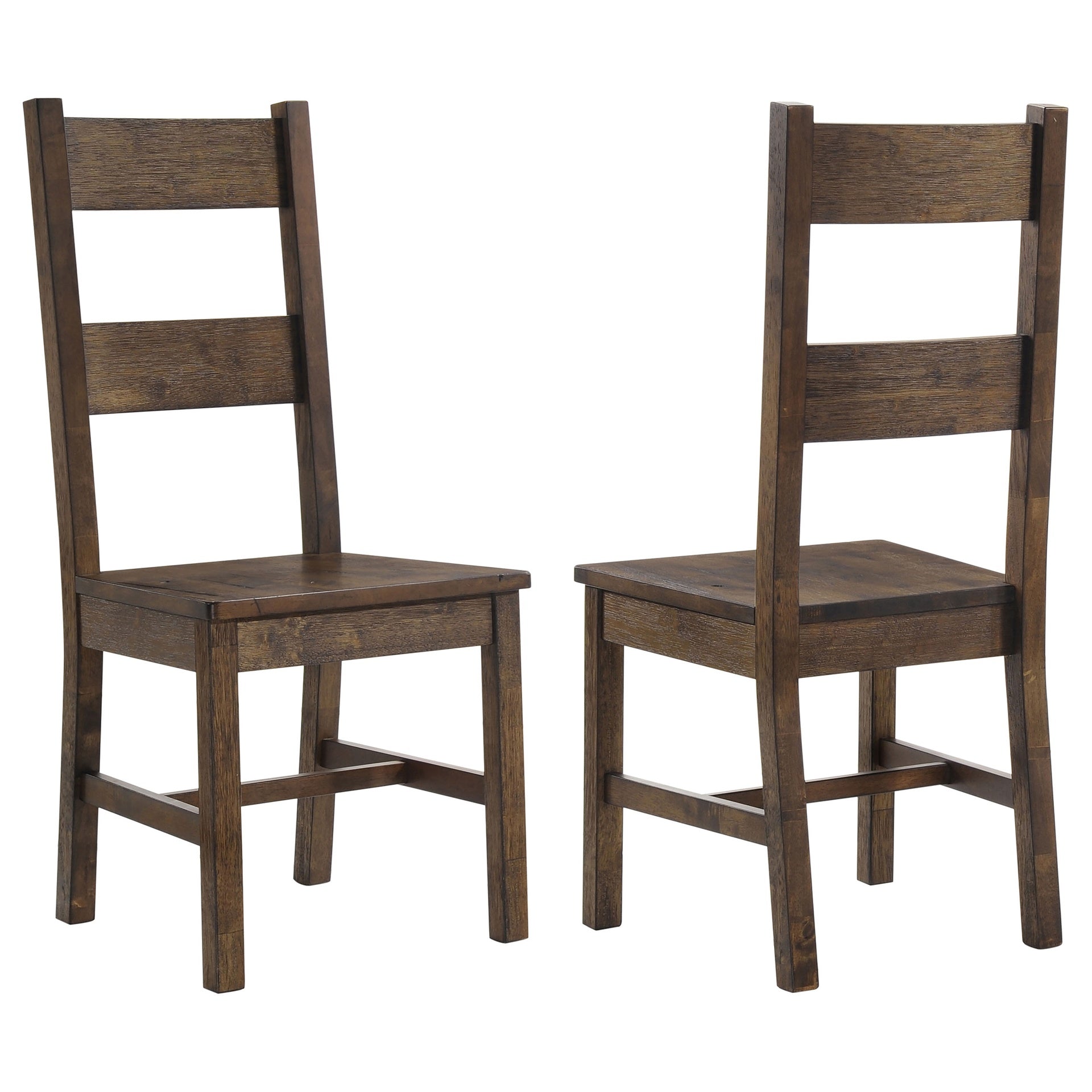 Rustic Golden Brown Ladder Back Dining Chairs (Set of 2)