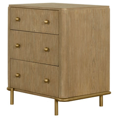Sand Wash 3-drawer Nightstand with USB Ports