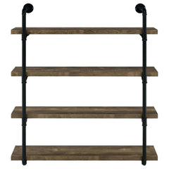 Black and Rustic Oak 40-inch Wall Shelf