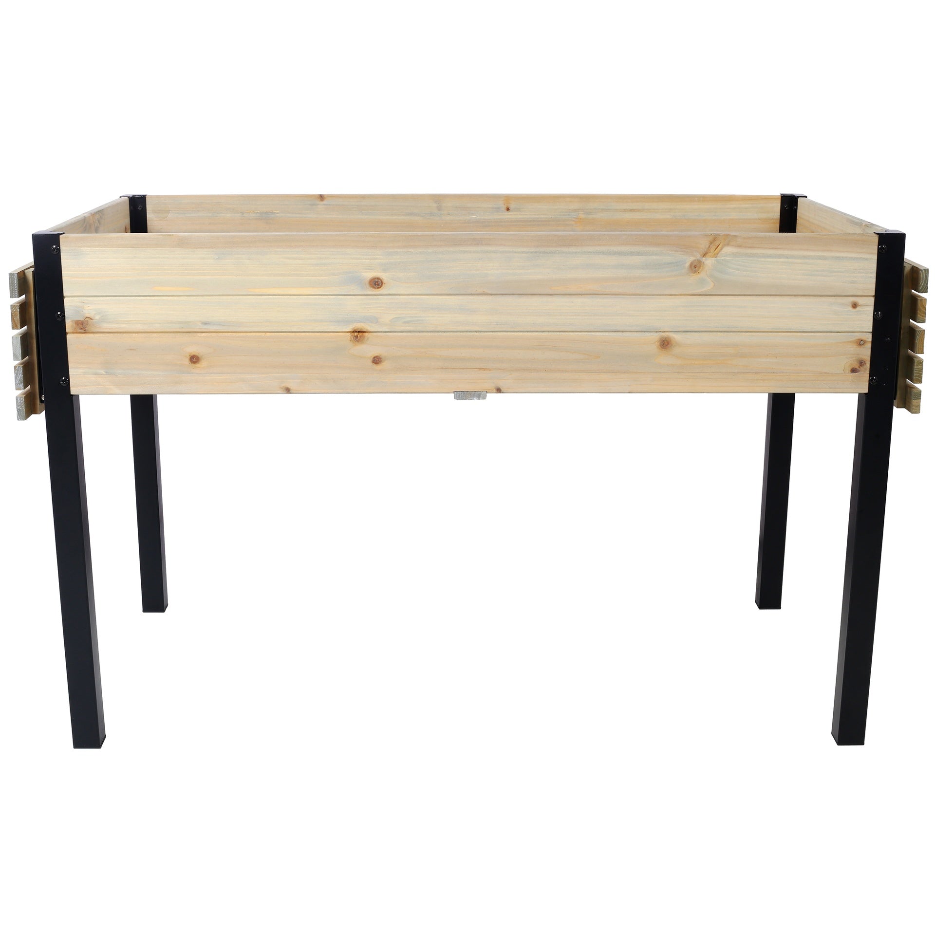 Raised Garden Bed, Metal Leg Wood Planter Boxes with Folding Storage Shelf,Elevated Planter Box for Growing Fresh Herbs, Vegetables, Flowers Great for Outdoor Patio, Deck, Balcony