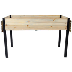 Raised Garden Bed, Metal Leg Wood Planter Boxes with Folding Storage Shelf,Elevated Planter Box for Growing Fresh Herbs, Vegetables, Flowers Great for Outdoor Patio, Deck, Balcony
