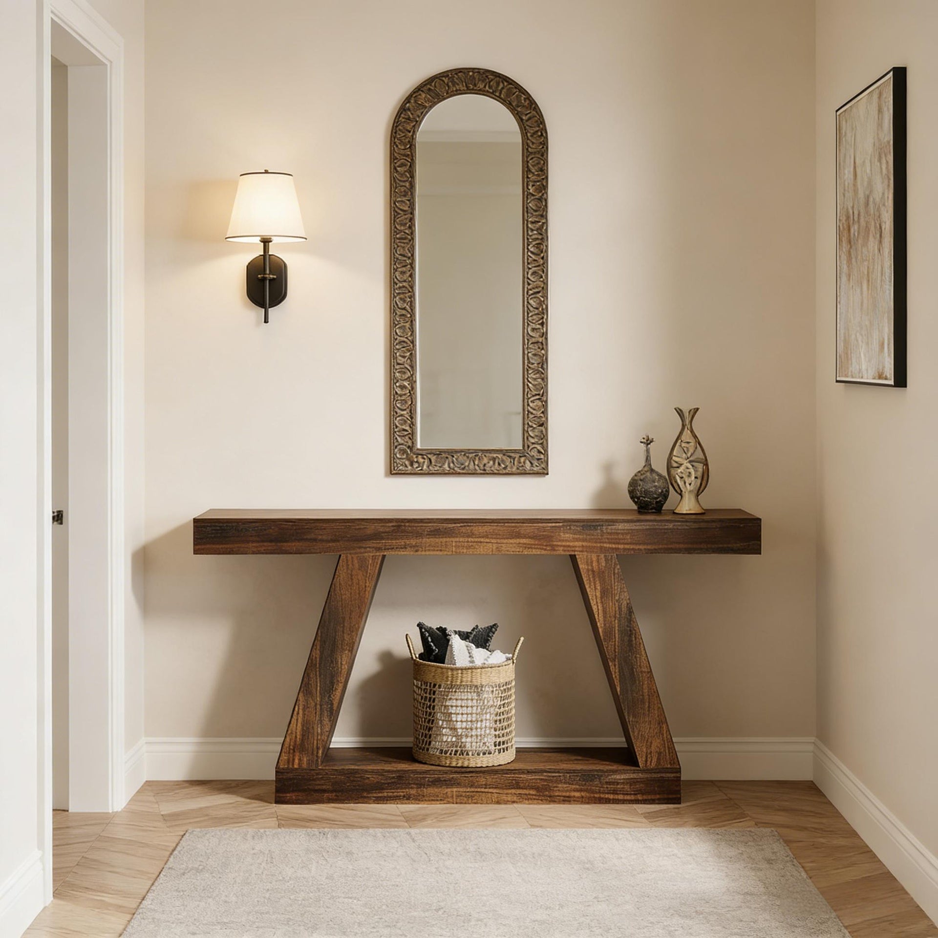 Vintage Two-Tier Storage Couch Table,Console Table,Side Table