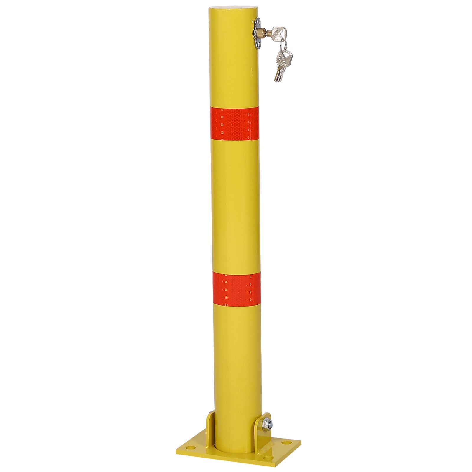 Parking bollard,pole barrier with lock ,car parking protection posts,home garage street decor ,parking barrier Round yellow