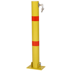 Parking bollard,pole barrier with lock ,car parking protection posts,home garage street decor ,parking barrier Round yellow