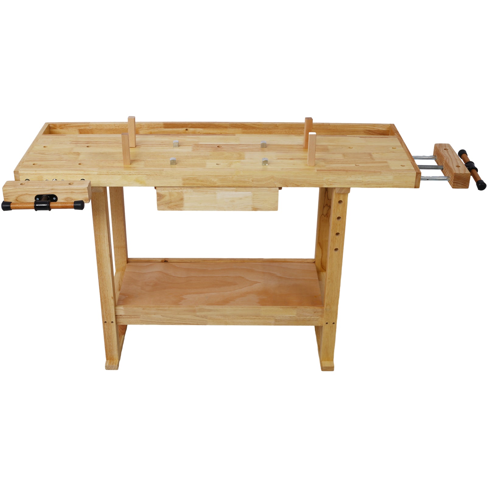 55-Inch Wood Workbench - Wooden Workbench for Garage Workshop and Home, with Rapid Action Woodworking Vise  9 Inch Jaw Width Made with Heavy-Duty Cast Iron ,GRAY