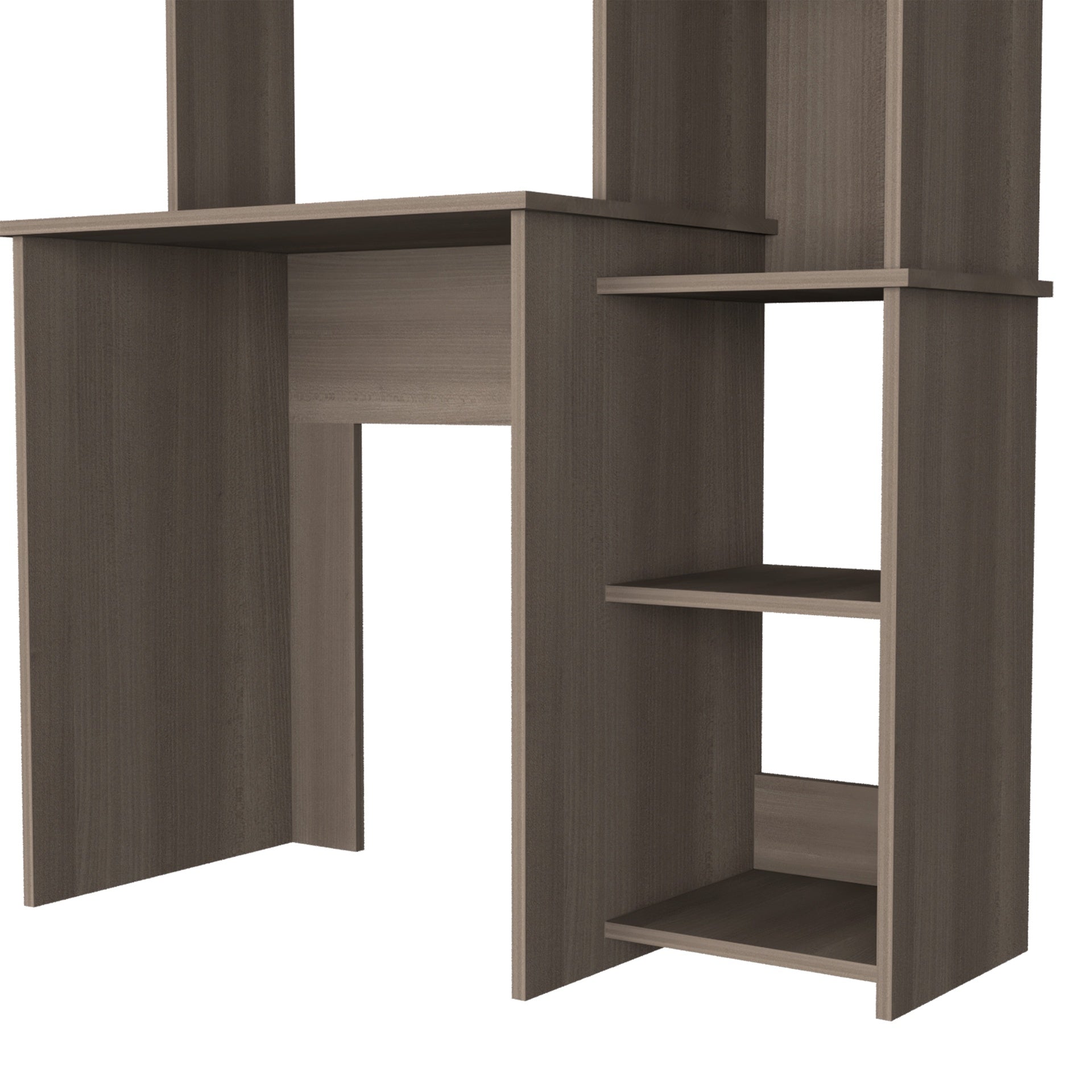 Aramis Desk, Five Shelves, Two Superior Shelves, Smokey Oak