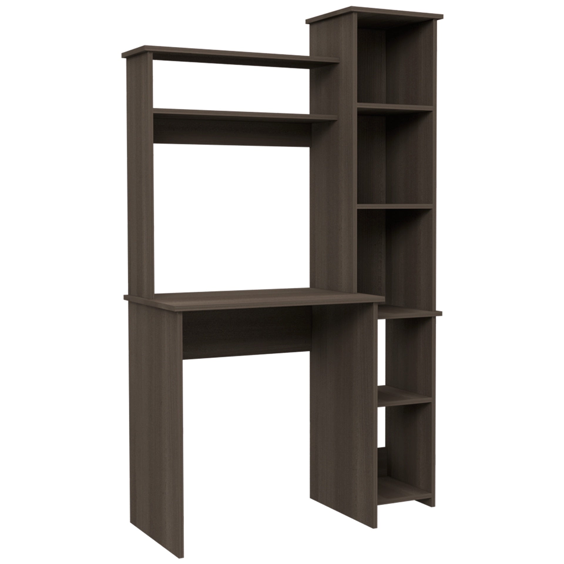 Aramis Desk, Five Shelves, Two Superior Shelves, Smokey Oak