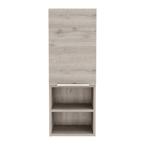 Medicine Single Door Cabinet 32" H, Two Interior Shelves, Two External Shelves, Light Gray