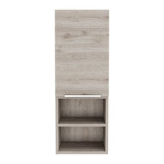 Medicine Single Door Cabinet 32" H, Two Interior Shelves, Two External Shelves, Light Gray