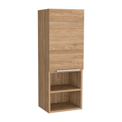 Medicine Single Door Cabinet 32" H, Two Interior Shelves, Two External Shelves, Light Oak