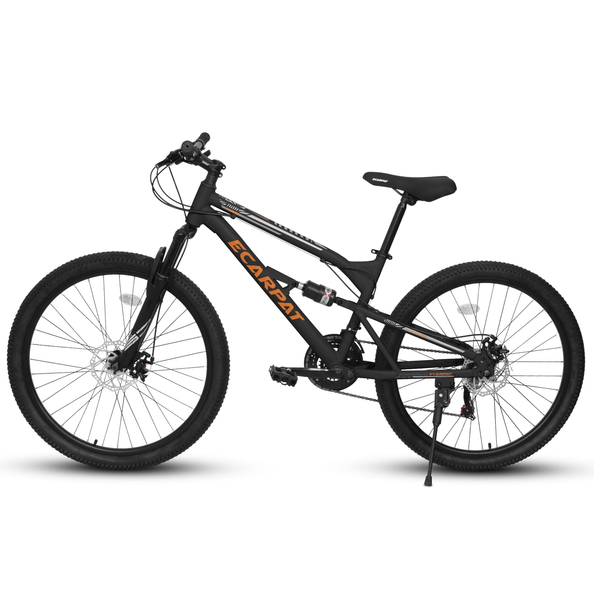A24207 24 Inch Steel Frame Shock Fork Plus Shock Absorber 21-speed Unisex Mountain Bike