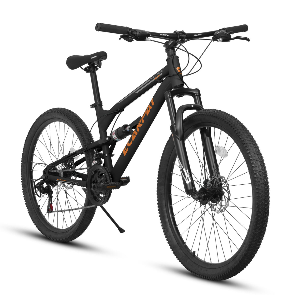 A24207 24 Inch Steel Frame Shock Fork Plus Shock Absorber 21-speed Unisex Mountain Bike